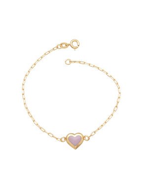 Pulseira Cartie c/ Coracao Borda Abaulada Lisa p/ Resina - CE - 10mm x 180mm - 1.60gr