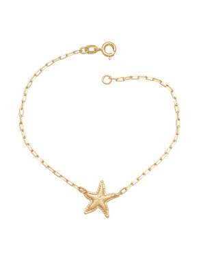 Pulseira Cartie c/ Estrela do Mar Borda Torcida 13mm - CE - 15mm x 180mm - 1.57gr