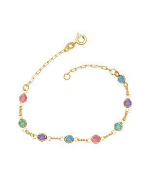 Pulseira c/ Oval Acrilico 5mm Colorido - CS - 5mm x 180mm - 1.50gr