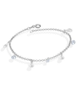 Pulseira AG c/ 3 Zirconias 4 Gotas Diamantadas - G3 - 4mm x 180mm - 1.94gr