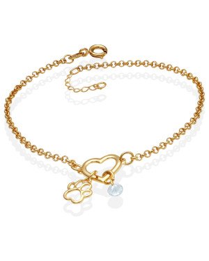 Pulseira c/ Coracao Vaz p/ Zirconia e Pata Vaz (18+2) - CE - 10mm x 200mm - 2.20gr