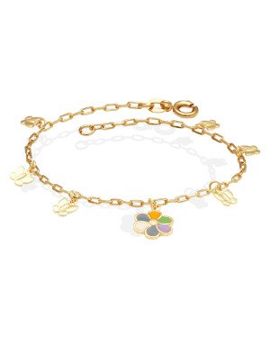 Pulseira c/ 6 Borboletas 1 Flor p/ Resina  - CE - 11mm x 200mm - 3.10gr