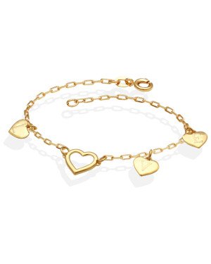 Pulseira Cadeado c/ Coracao Vazado e Coracao Letras LOVE - CE - 10mm x 200mm - 2.01gr