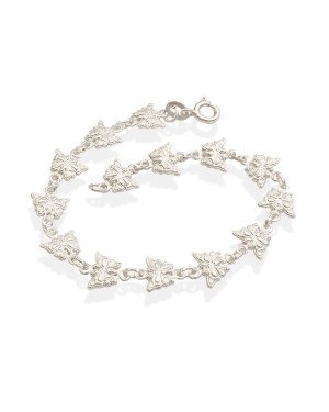Pulseira AG c/ 14 Borboletas Estampadas - G3 - 8mm x 180mm - 3.34gr