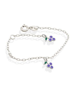 Pulseira AG c/ 2 Uvas p/ Resina  - G5 - 13mm x 140mm - 1.33gr