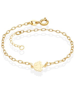 Pulseira Cadeado c/ Flor de Lotus  - CE - 8mm x 200mm - 1.50gr