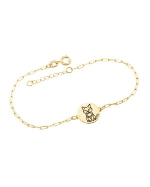 Pulseira Cartie c/ Redondo 12mm c/ Gato  - CE - 12mm x 200mm - 1.90gr
