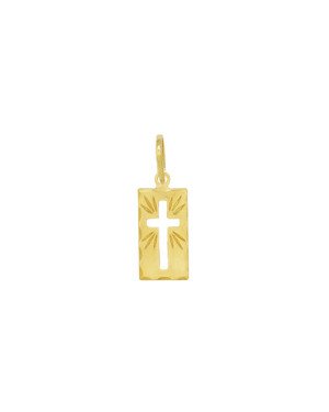 Pingente Placa Cruz - 00 - 8mm x 23mm - 0.73gr