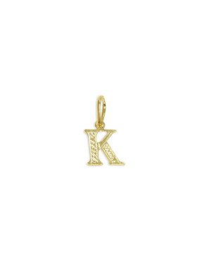 Pingente Letra K - 00 - 7mm x 15mm - 0.28gr