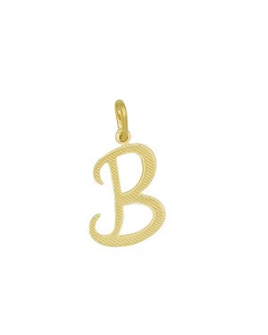 Pingente Letra B Reticulada - 00 - 15mm x 29mm - 0.69gr