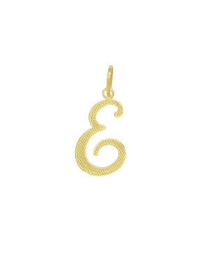 Pingente Letra E Reticulada - 00 - 12mm x 29mm - 0.58gr