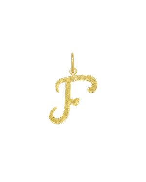 Pingente Letra F Reticulada - 00 - 16mm x 29mm - 0.56gr