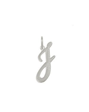 Pingente Letra J Reticulada - G1 - 10mm x 29mm - 0.88gr