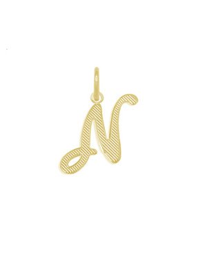 Pingente Letra N Reticulada - 00 - 15mm x 30mm - 0.80gr
