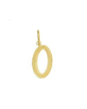 Pingente Letra O Reticulada - 00 - 11mm x 29mm - 0.61gr