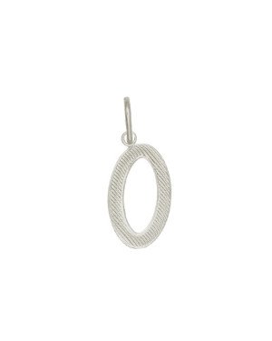 Pingente Letra O Reticulada - G1 - 11mm x 29mm - 1.05gr