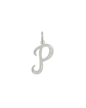 Pingente Letra P Reticulada - G1 - 12mm x 29mm - 0.77gr