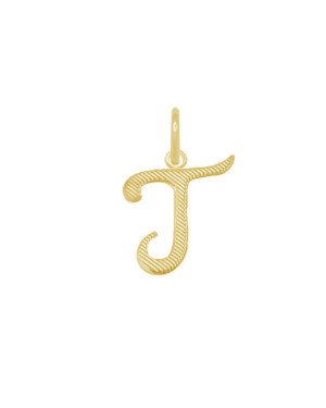 Pingente Letra T Reticulada - 00 - 18mm x 28mm - 0.63gr