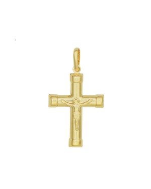 Pingente Cruz dupla com Cristo - 00 - 19mm x 35mm - 1.81gr
