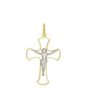 Pingente Cruz Tubo Cristo - 00 - 22mm x 40mm - 1.40gr