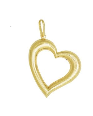 Pingente Coracao Duplo - 00 - 15mm x 20mm - 3.59gr