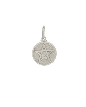 Pingente Medalha com Estrela de Salomao - G1 - 15mm x 20mm - 1.82gr