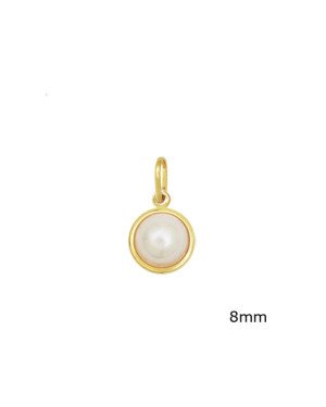 Pingente Perola Cabuchao - 00 - 10mm x 18mm - 0.81gr