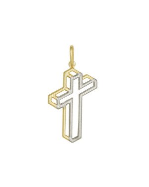 Pingente Cruz 3D - 00 - 18mm x 34mm - 0.96gr