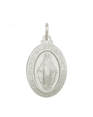 Pingente Medalha N. Sra. Das Gracas Grande - G1 - 21mm x 30mm - 5.76gr