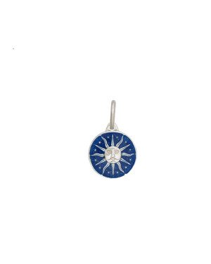 Pingente Sol Mistico com Resina Azul - G3 - 11mm x 11mm - 0.93gr