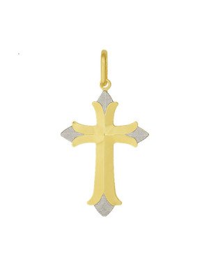 Pingente Cruz Portuguesa Facetada - 00 - 19mm x 38mm - 1.66gr