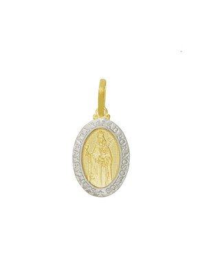 Pingente Oval Sta. Barbara 20x14 c/ Rodio - 00 - 14mm x 28mm - 1.81gr