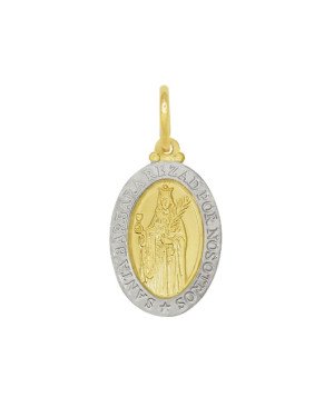 Pingente Oval Sta. Barbara 25x18 - 00 - 18mm x 32mm - 3.10gr