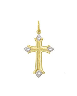 Pingente Cruz com Corda no Centro - 00 - 19mm x 38mm - 1.65gr