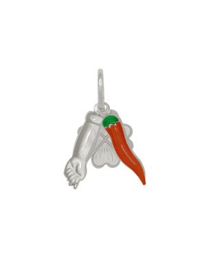 Pingente da Sorte com Trevo, Figa e Pimenta com Resina - G5 - 14mm x 20mm - 3.87gr