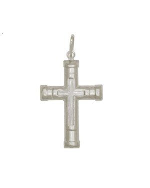 Pingente Cruz Dupla Estampada - G1 - 22mm x 42mm - 3.26gr
