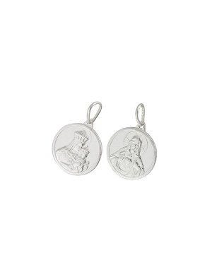 Pingente Duplo N. Sra do Carmo e Sagrado Coracao de Jesus - G1 - 12mm x 19mm - 3.44gr
