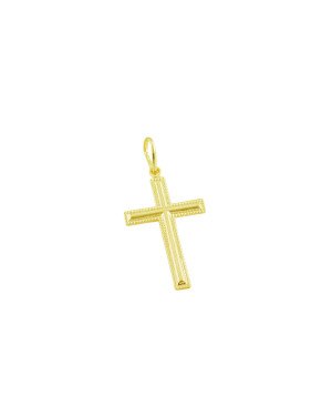 Pingente Cruz Estampada Lisa s/ Rodio - 00 - 16mm x 34mm - 1.07gr