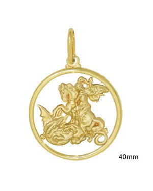 Pingente Redondo Sao Jorge Vazado - 00 - 40mm x 53mm - 5.63gr