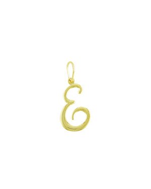 Pingente Letra "E" Media Lisa - 00 - 12mm x 29mm - 0.57gr