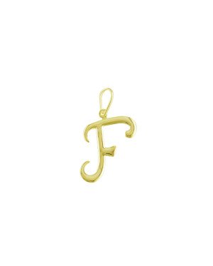 Pingente Letra "F" Media Lisa - 00 - 16mm x 29mm - 0.66gr