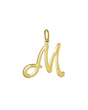 Pingente Letra "M" Media Lisa - 00 - 25mm x 31mm - 1.27gr