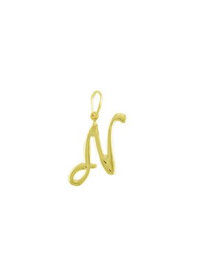 Pingente Letra "N" Media Lisa - 00 - 15mm x 30mm - 0.82gr