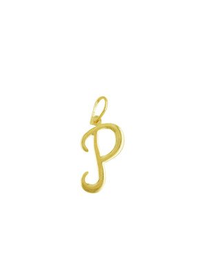 Pingente Letra "P" Media Lisa - 00 - 12mm x 29mm - 0.62gr