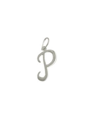 Pingente Letra P Media Lisa - G1 - 12mm x 29mm - 0.85gr