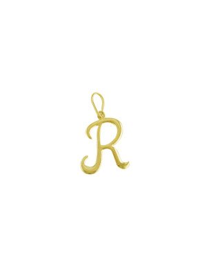 Pingente Letra "R" Media Lisa - 00 - 16mm x 29mm - 0.70gr