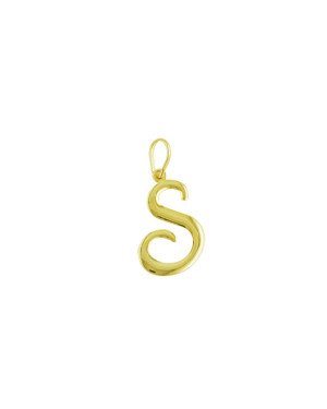 Pingente Letra "S" Media Lisa - 00 - 14mm x 29mm - 0.75gr