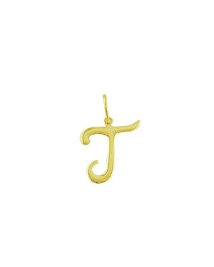 Pingente Letra "T" Media Lisa - 00 - 17mm x 27mm - 0.64gr