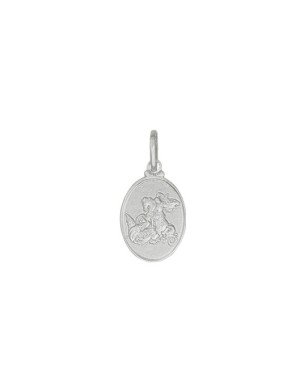 Pingente Oval  Sao Jorge - G1 - 11mm x 24mm - 1.30gr