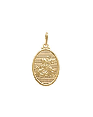 Pingente Oval Sao Jorge Estampado - 00 - 15mm x 29mm - 1.93gr